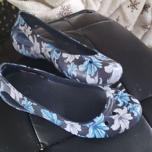 Slip on floral crocs